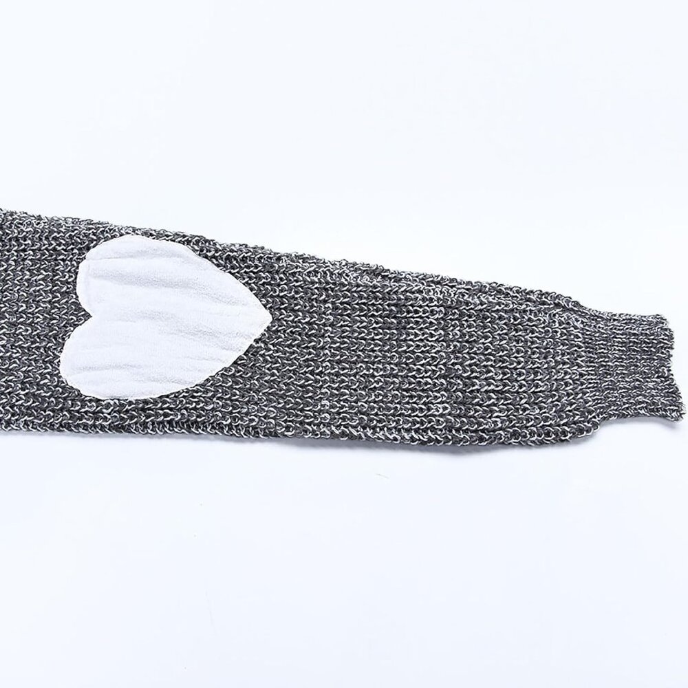 Women's Cute Heart Pattern Elbow Patchwork Knitte… - image 6